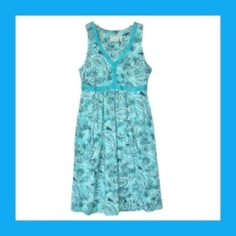 Athleta Paisley Print V Neck Sport Dress S